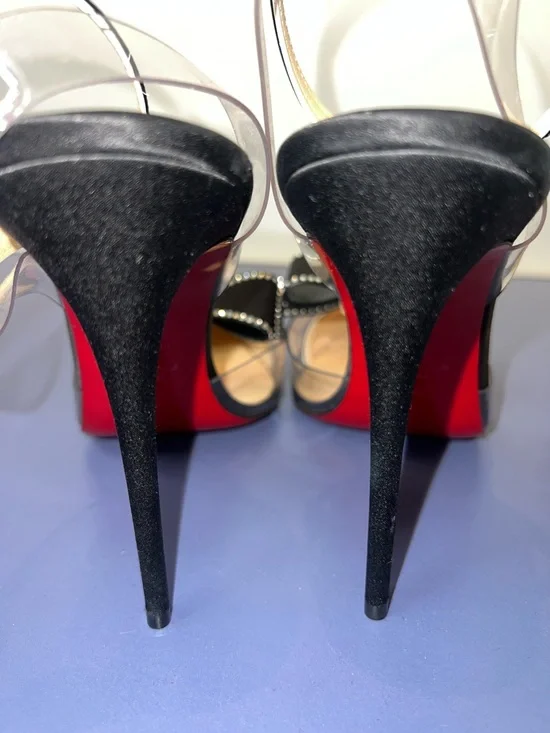 Christian Louboutin Naked Bow 100 Black Satin Patent Pumps EU 41 NIB - Picture 10 of 13